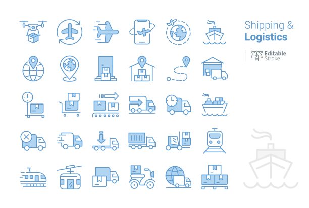 航运和物流图标图片下载