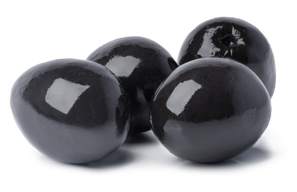 白色背景上的黑色腌橄榄图片下载