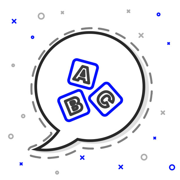 行ABC块图标孤立在白色背景上图片下载