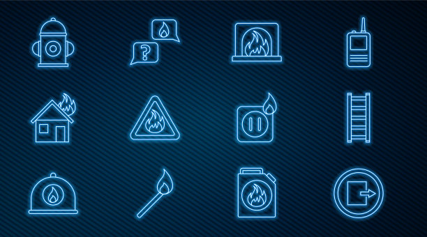 设置防火出口，逃生线，内部壁炉图片下载