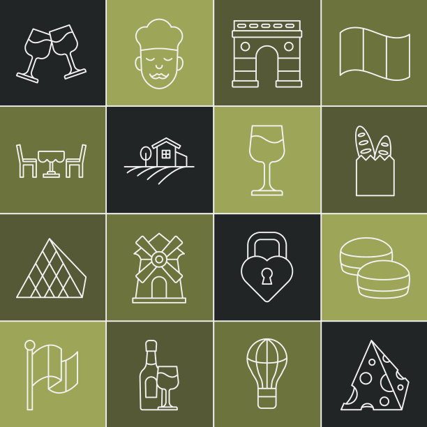 定线奶酪马卡龙饼干法国法棍图片下载