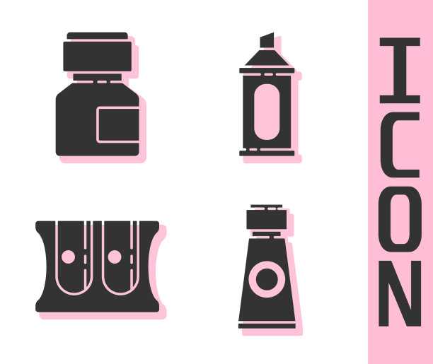 设置管与颜料调色板水粉颜料罐图片下载