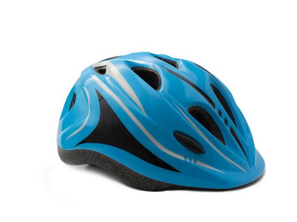 孩子们的自行车头盔。孤立的白色背景。图片下载