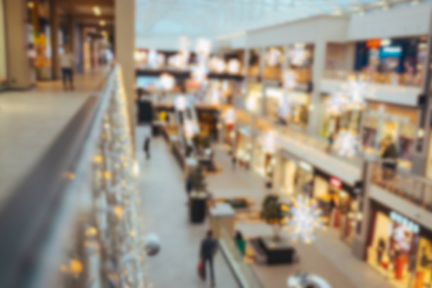 模糊一个购物中心的背景图像图片下载