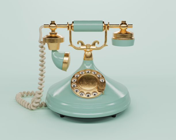 绿色装饰艺术电话图片下载