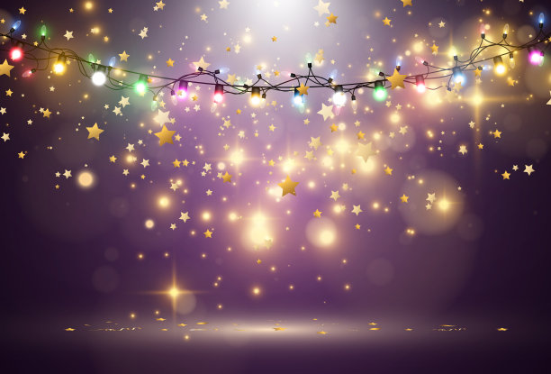 一个透明背景上的光花环的矢量插图。图片下载