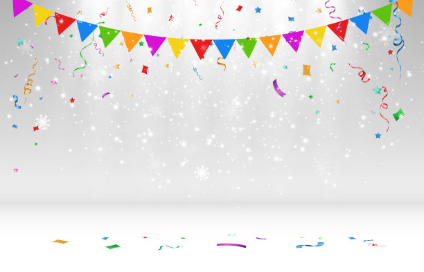 五彩纸屑飘落在美丽的背景上。图片下载