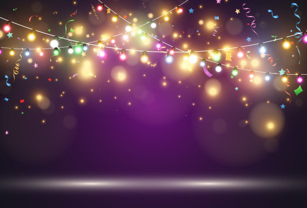 一个透明背景上的光花环的矢量插图。图片下载