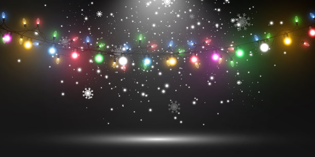 一个透明背景上的光花环的矢量插图。图片下载