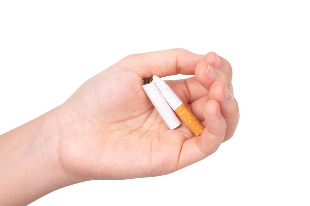 香烟女人的手孤立在白色的背景上图片下载