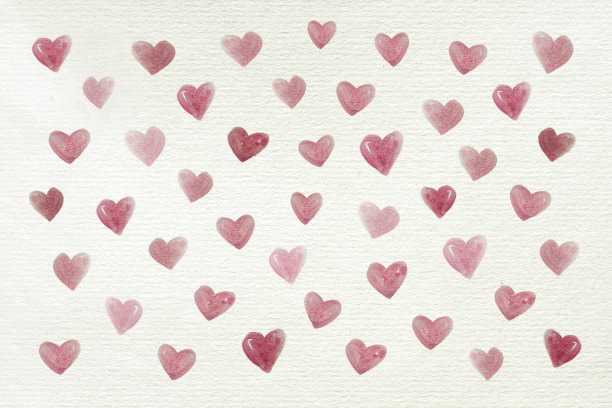 爱情背景用水彩画的心图片下载