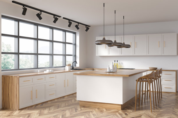 角落里白色的厨房图片下载