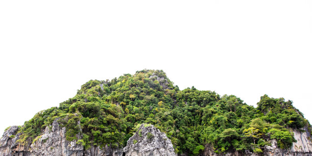 山崖岩石在白色背景披披岛泰国图片下载