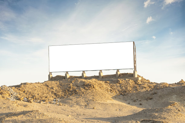 户外白色空白广告牌图片下载