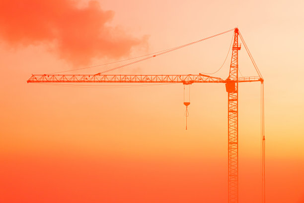 美丽的风景或建筑起重机的剪影图片下载