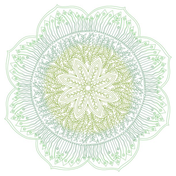 绿色涂鸦曼荼罗图片下载