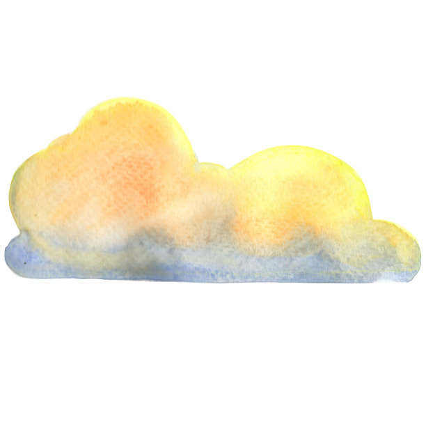 云在傍晚旗帜水彩背景为天空景观。图片下载
