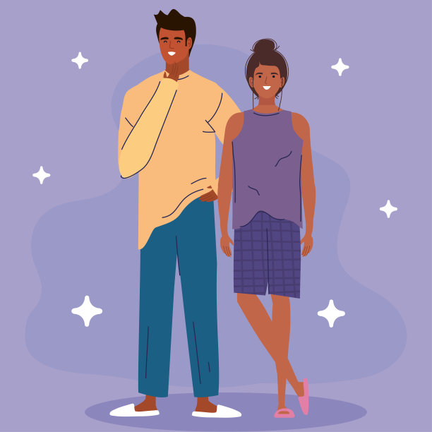 非洲夫妇睡衣模特图片下载