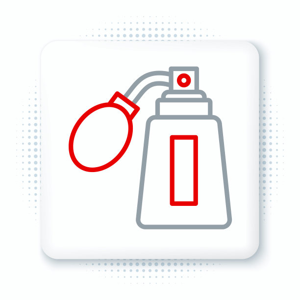 线须后水瓶子雾化器图标孤立在白色背景上。香水喷雾图标。男性香水瓶子。色彩斑斓的轮廓的概念。向量图片下载