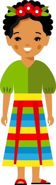墨西哥儿童，女孩，人的矢量插图。图片下载