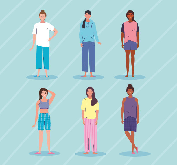 六个女睡衣模特图片下载