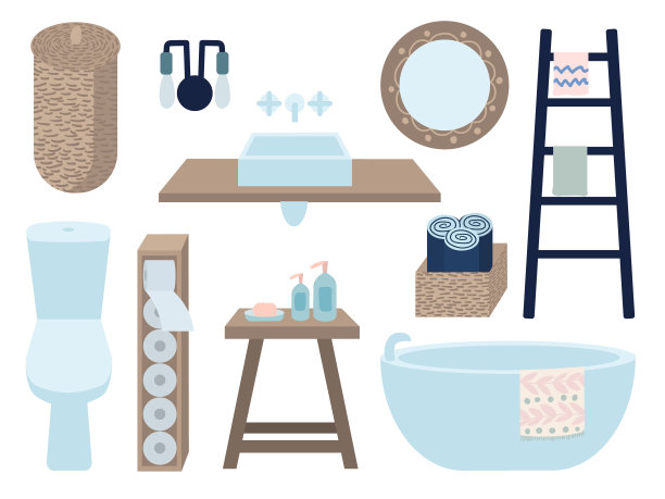 浴室向量组图片下载