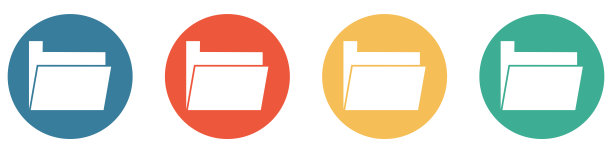 4个按钮的彩色横幅:文件夹图片下载