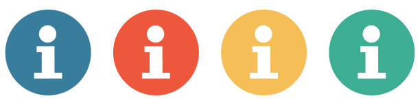 彩色横幅与4个按钮:信息标志图片下载