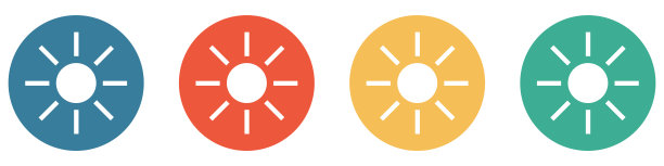 彩色横幅与4个钮扣:阳光图片下载