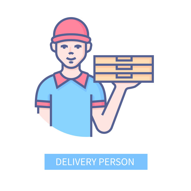 派送人-现代彩色线条设计风格图标图片下载