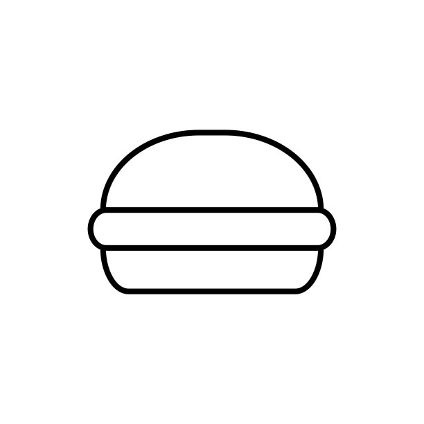 汉堡线图标，矢量轮廓标志孤立在白色背景图片下载