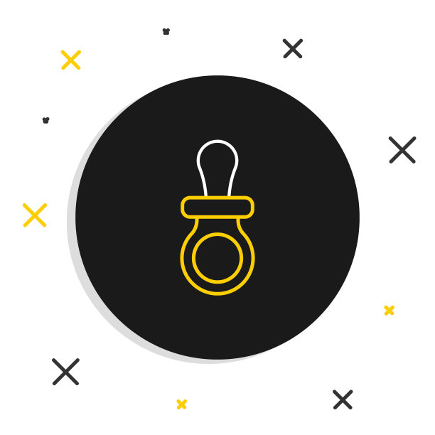 线婴儿假奶嘴图标孤立在白色背景。孩子的玩具。色彩斑斓的轮廓的概念。向量图片下载