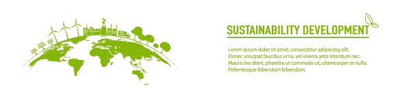 横幅设计的可持续发展和全球绿色产业的商业概念，矢量插图图片下载