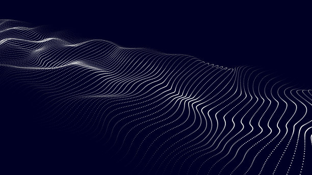 动态波在一个抽象的黑暗背景。未来点照片。矢量插图。图片下载