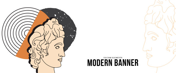 古老的雕塑风格设计，复古的艺术男性大卫雕塑头图片下载