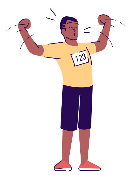 健美比赛半平面RGB颜色矢量插图图片下载