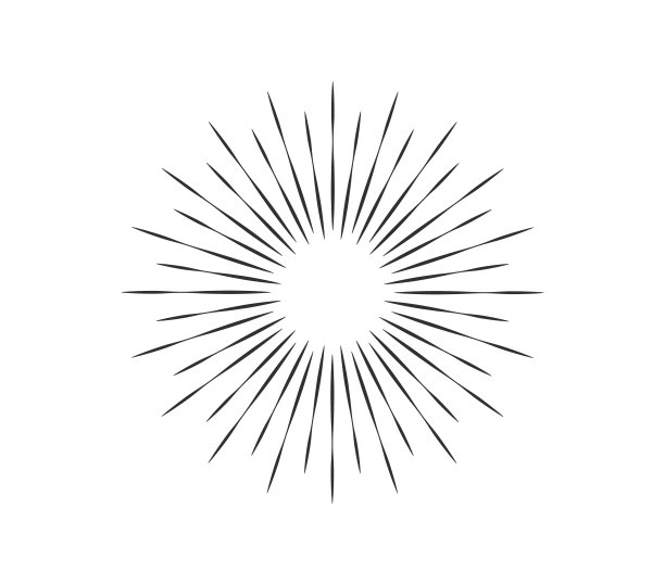 阳光图标。陈年阳光爆线。爆炸，烟花，火花，星光，晚霞。为标志，标签，徽标，旗帜的元素。矢量插图形象。孤立的白色背景。图片下载