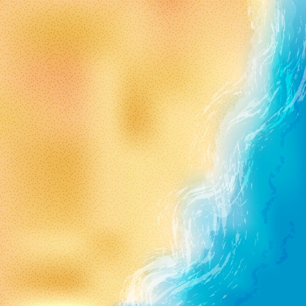 海滩上的观点。潮浪伴沙海岸图片下载