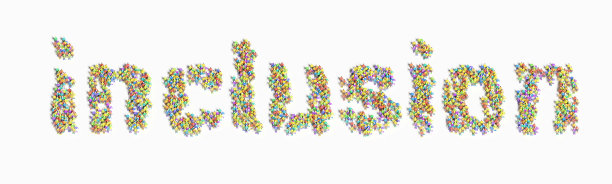 以“包容”人物的形式排列的三维插画图片下载