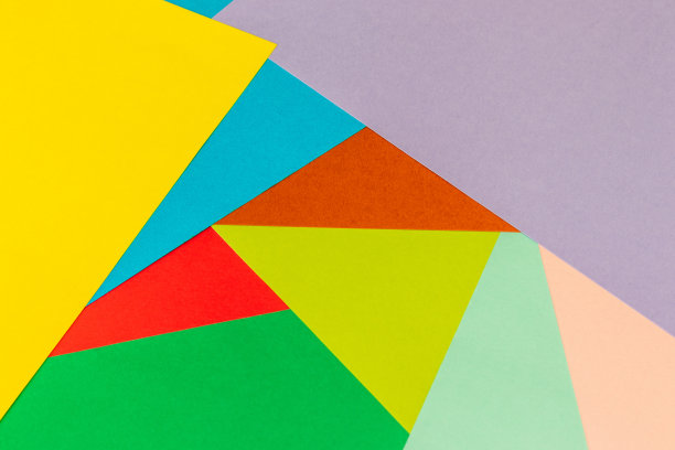 重叠的彩色画纸图片下载