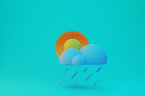 雨天图标3d渲染插图图片下载