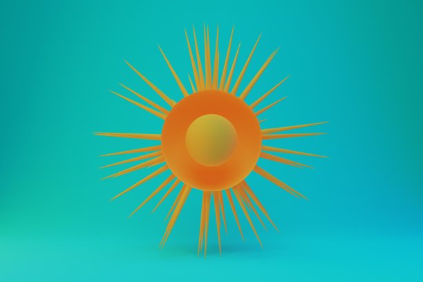 阳光天气图标3d插图渲染图片下载