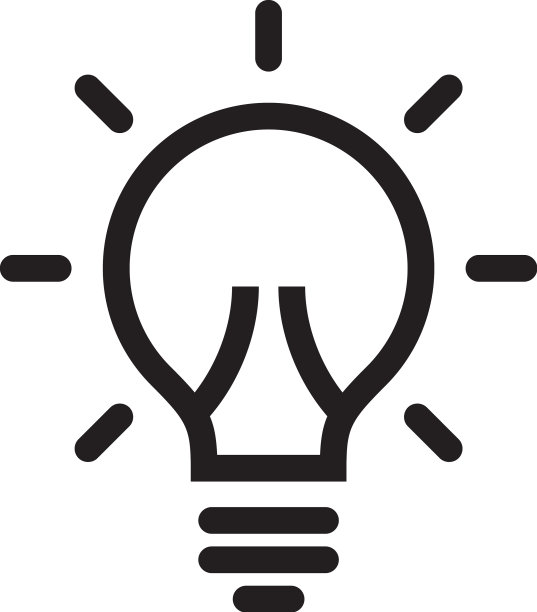灯泡线条图标的创意标志解决方案图片下载