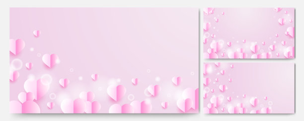 情人节爱情横幅的背景。可爱的发光粉红色剪纸风格设计背景。特别的日子设计，妇女节，生日，母亲节，父亲节，圣诞节。图片下载