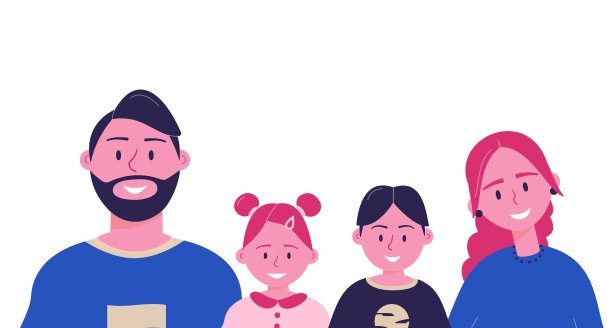 快乐可爱的父母和孩子的全家福图片下载