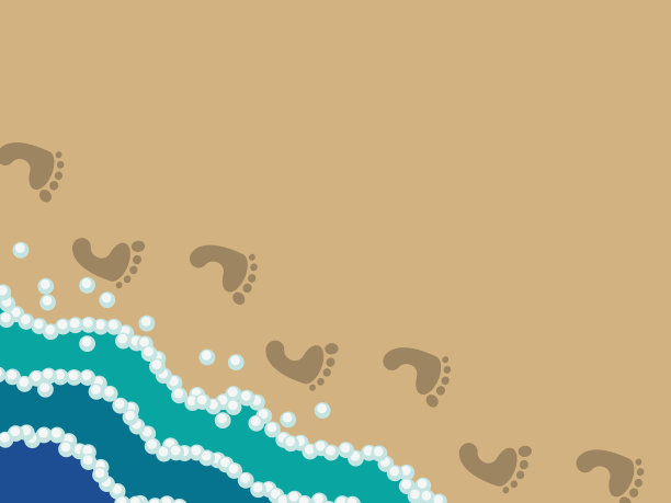 沙滩上的海浪和泡沫和脚印沿着海岸复制空间图片下载