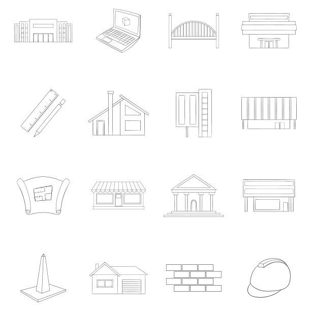 建筑重建图标设置轮廓图片下载