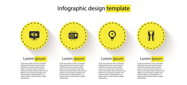 为游泳，摄影潜水员，仪表规模和潜水服。业务信息模板。向量图片下载