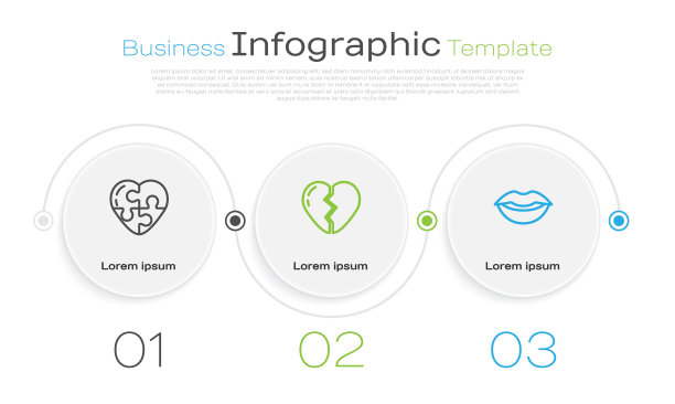 心，破碎的心，微笑的唇。业务信息模板。向量图片下载