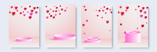 情人节红粉剪纸风格的爱卡设计背景。为特殊的日子设计，妇女节，生日，母亲节，父亲节，圣诞节和婚礼图片下载